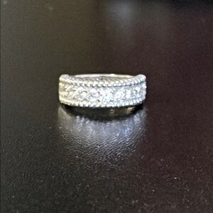 Dazzling 925 braided Silver Band Ring